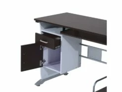 Bureau Informatique MDF Brun-noir Et Blanc -DECO Ventes meuble bureau 19193337