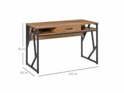 Bureau Industriel GIULIA Aspect Bois De Noyer -DECO Ventes meuble bureau 19193505