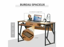 Bureau Industriel GIULIA Aspect Bois De Noyer -DECO Ventes meuble bureau 19193507