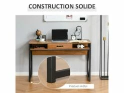 Bureau Industriel GIULIA Aspect Bois De Noyer -DECO Ventes meuble bureau 19193509