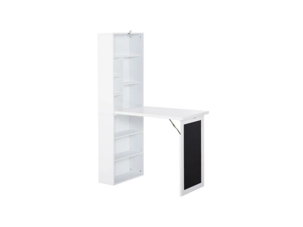 Bureau Mural Bibliothèque FLORY Blanc 3 Bureau Mural Bibliothèque FLORY Blanc
