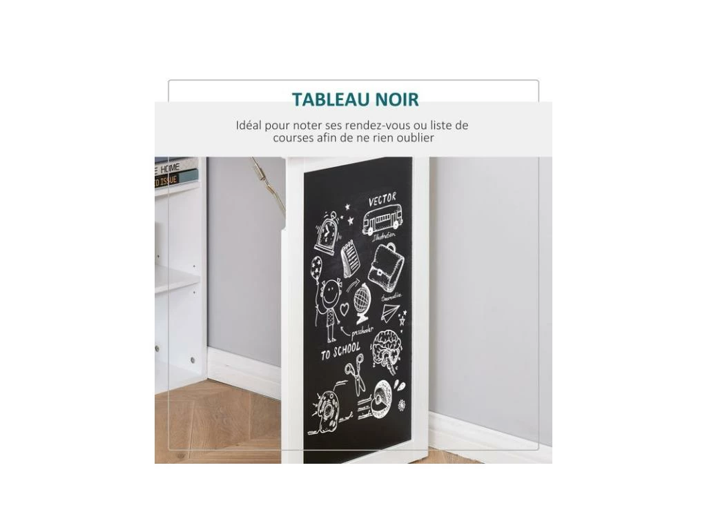 Bureau Mural Bibliothèque FLORY Blanc 9 Bureau Mural Bibliothèque FLORY Blanc – Image 7