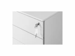 Caisson Mobile Avec Tiroirs Verrouillable - 85 Kg - 5 Roulettes Blanc 14_0006038 -DECO Ventes meuble bureau 19300431