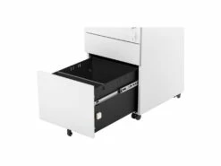 Caisson Mobile Avec Tiroirs Verrouillable - 85 Kg - 5 Roulettes Blanc 14_0006038 -DECO Ventes meuble bureau 19300433