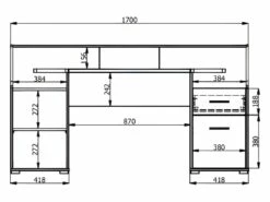 Bureau Avec Rangements - Coloris : Naturel Et Noir - JUVALO -DECO Ventes meuble bureau 19897325