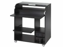 Bureau Informatique Noir à Roulettes - Coloris: Zonk Pow 400 -DECO Ventes meuble bureau 19908973