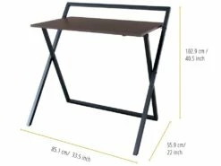 34" Bureau D'Étude De Bureau À Domicile Pliant En Bois Moderne Brun/Noir -DECO Ventes meuble bureau 21284581