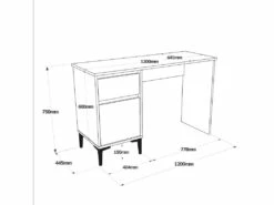 Bureau D'étude Yurupa Aristo 1 Tiroir - Venprodin - 120 Cm Feutre - Anthracite -DECO Ventes meuble bureau 21306827