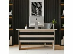 Bureau - Venprodin -120 Cm - Chêne-Noir -DECO Ventes meuble bureau 21306851