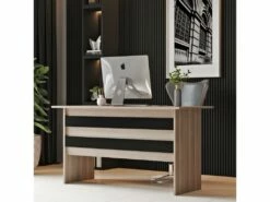 Bureau - Venprodin -120 Cm - Chêne-Noir -DECO Ventes meuble bureau 21306853