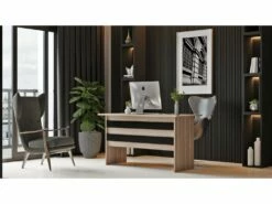 Bureau - Venprodin -120 Cm - Chêne-Noir -DECO Ventes meuble bureau 21306855