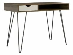 Bureau 1 Tiroir En HDF Marron Et Chêne