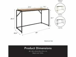 Bureau En Panneaux De Particules De Chêne Patiné Et Structure En Métal -DECO Ventes meuble bureau 21580853