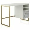 Bureau Simple Caisson En MDF Blanc -DECO Ventes meuble bureau 21581417