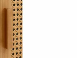 Bureau Avec 1 Porte Et 1 Tiroir En Pin Et Rotin Nature -DECO Ventes meuble bureau 21581841