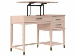 Bureau D'ordinateur Avec Plateau Relevable En MDF Rose -DECO Ventes meuble bureau 21693637