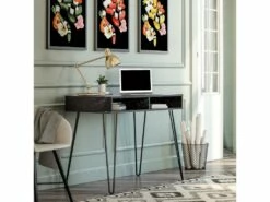 Bureau 2 Casiers En Panneaux De Particules Marbre Noir -DECO Ventes meuble bureau 21693673