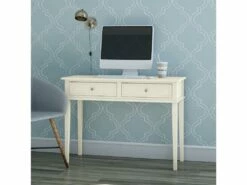 Bureau Avec 2 Tiroirs En MDF Blanc -DECO Ventes meuble bureau 21693691
