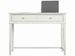 Bureau Avec 2 Tiroirs En MDF Blanc -DECO Ventes meuble bureau 21693701