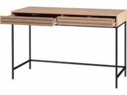 Bureau 2 Tiroirs En Panneaux De Particules Chêne -DECO Ventes meuble bureau 21693787