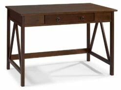 Bureau Avec 1 Tiroir En Pin Brun -DECO Ventes meuble bureau 21693845