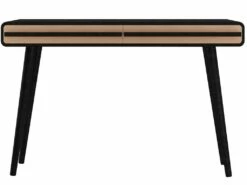 Bureau 2 Tiroirs En Aggloméré Noir Et Nature -DECO Ventes meuble bureau 21694061