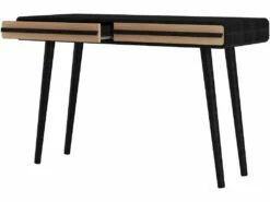 Bureau 2 Tiroirs En Aggloméré Noir Et Nature -DECO Ventes meuble bureau 21694063