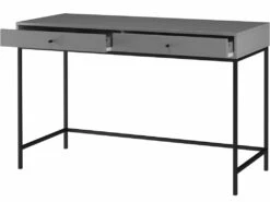 Bureau 2 Tiroirs En Panneaux De Particules Gris -DECO Ventes meuble bureau 21694119