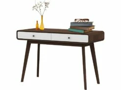 Bureau 2 Portes En Panneau De Particules Noyer Et Blanc -DECO Ventes meuble bureau 21694571