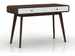 Bureau 2 Portes En Panneau De Particules Noyer Et Blanc -DECO Ventes meuble bureau 21694577