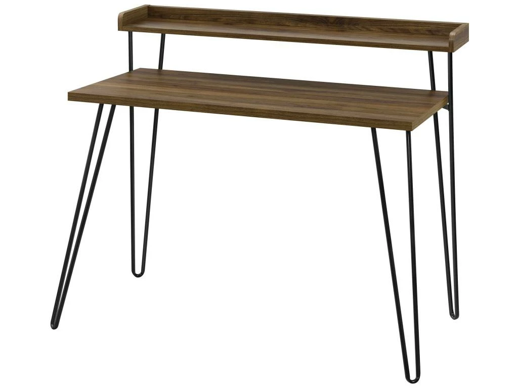 Bureau Avec Contremarche En Panneaux De Partic. Stratifié Noyer 4 Bureau Avec Contremarche En Panneaux De Partic. Stratifié Noyer – Image 2