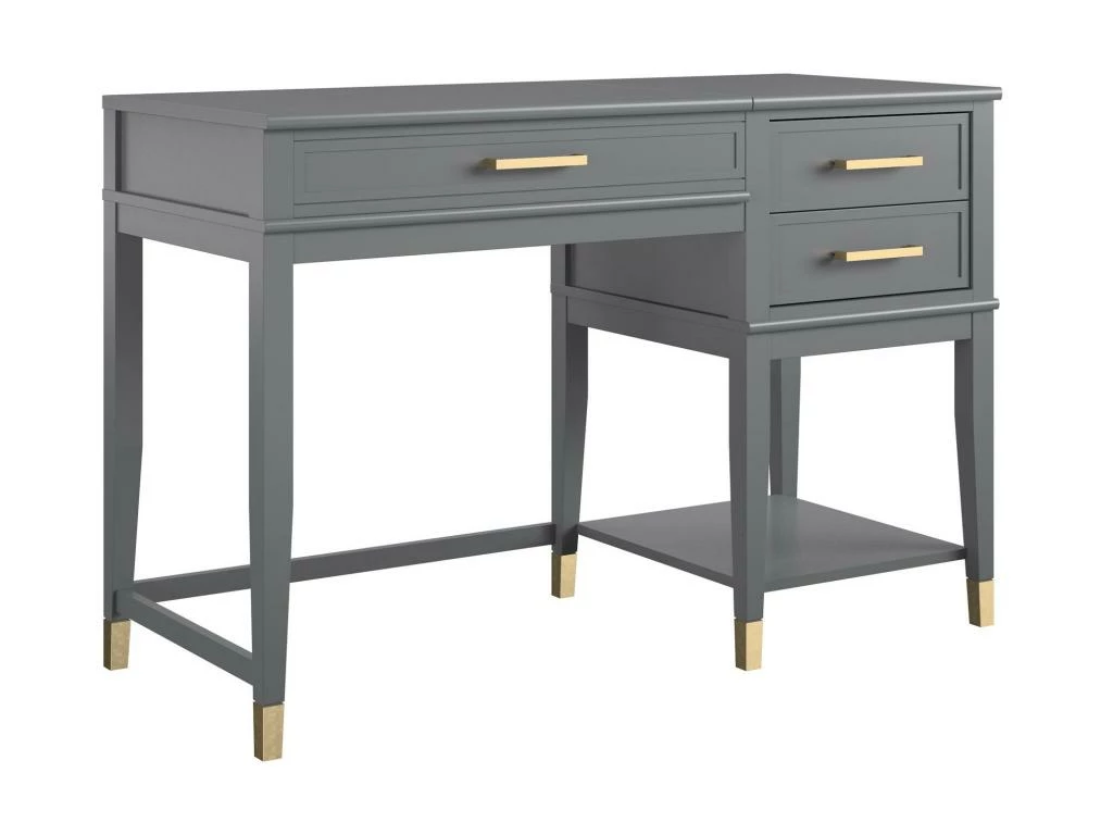 Bureau D'ordinateur Avec Plateau Relevable En MDF Gris Graphite 4 Bureau D'ordinateur Avec Plateau Relevable En MDF Gris Graphite – Image 2