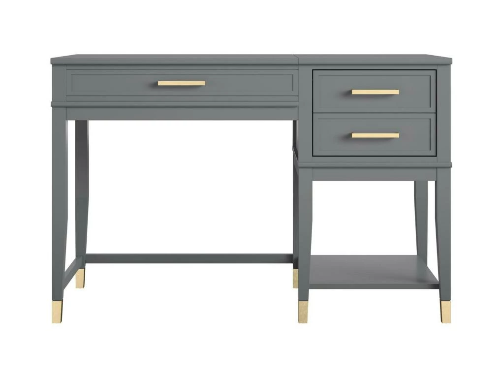 Bureau D'ordinateur Avec Plateau Relevable En MDF Gris Graphite 12 Bureau D'ordinateur Avec Plateau Relevable En MDF Gris Graphite – Image 10