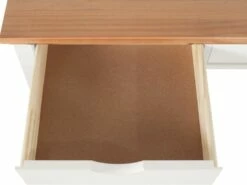 Bureau 2 Tiroirs En Pin Blanc Et Nature -DECO Ventes meuble bureau 21736473