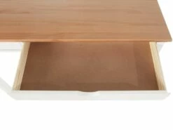 Bureau 2 Tiroirs En Pin Blanc Et Nature -DECO Ventes meuble bureau 21736475