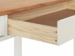 Bureau 2 Tiroirs En Pin Blanc Et Nature -DECO Ventes meuble bureau 21736479