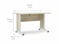 Prisme Bureau B, Imitation Chêne, Blanc. -DECO Ventes meuble bureau 22084773