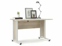 Prisme Bureau B, Imitation Chêne, Blanc. -DECO Ventes meuble bureau 22084777