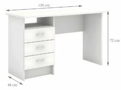 Fula Bureau 3 Tiroirs, Blanc. -DECO Ventes meuble bureau 22084875