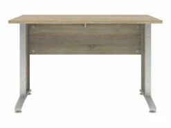 Prisme Bureau C, Imitation Chêne Et Acier, Gris Argenté. -DECO Ventes meuble bureau 22085429