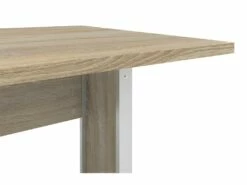 Prisme Bureau C, Imitation Chêne Et Acier, Gris Argenté. -DECO Ventes meuble bureau 22085431