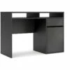 Plus Bureau Avec 1 Porte, 1 Tiroir Et 2 Tablettes De Rangement, Noir Mat. -DECO Ventes meuble bureau 22085489