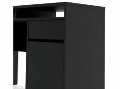 Plus Bureau Avec 1 Porte, 1 Tiroir Et 2 Tablettes De Rangement, Noir Mat. -DECO Ventes meuble bureau 22085497