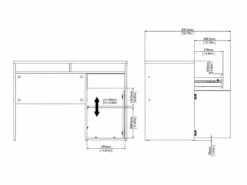 Plus Bureau Avec 1 Porte, 1 Tiroir Et 2 Tablettes De Rangement, Noir Mat. -DECO Ventes meuble bureau 22085503