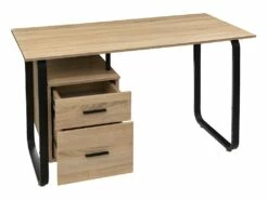 Bureau 2 Tiroirs Bava Effet Bois Et Métal 5five - Naturel -DECO Ventes meuble bureau 22808947