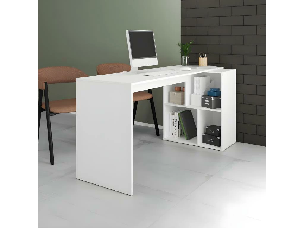Bureau Et Rayonnage Blanc 4 Niches OFFICE 5 Bureau Et Rayonnage Blanc 4 Niches OFFICE â Image 3