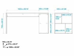 Bureau Et Rayonnage Châtaignier 4 Niches OFFICE -DECO Ventes meuble bureau 22969477