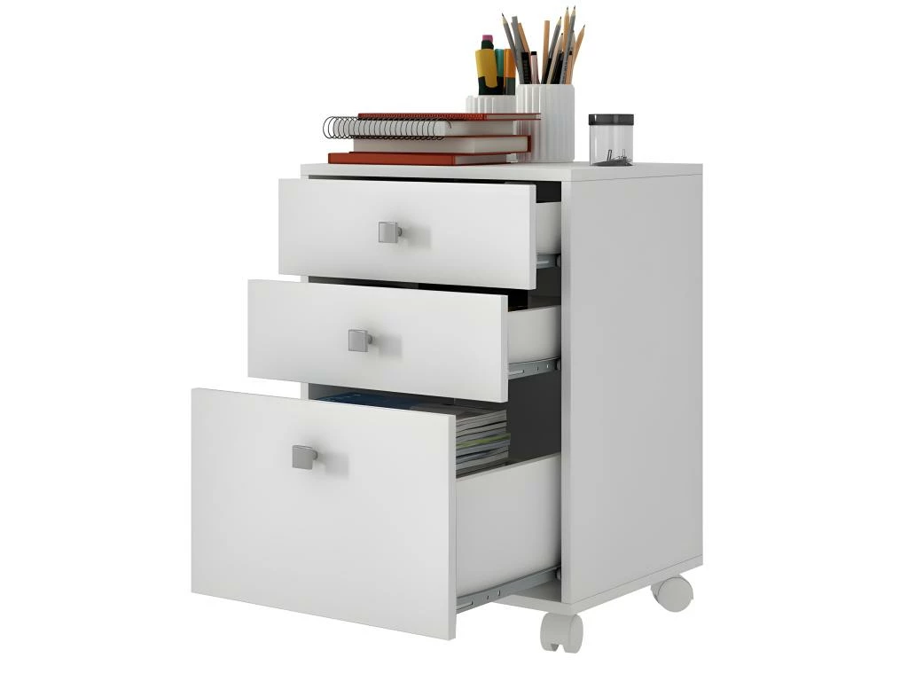 Caisson Roulant 3 Tiroirs Blanc Multi 4 Caisson Roulant 3 Tiroirs Blanc Multi â Image 2