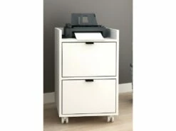 Caisson Roulant 2 Tiroirs Blanc Office -DECO Ventes meuble bureau 22969555