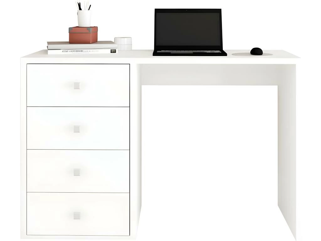 Bureau Blanc 4 Tiroirs 120 Cm Office 3 Bureau Blanc 4 Tiroirs 120 Cm Office